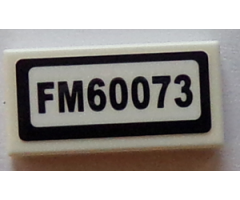 Tile 1 x 2 with 'FM60073' Pattern (Sticker) - Set 60073