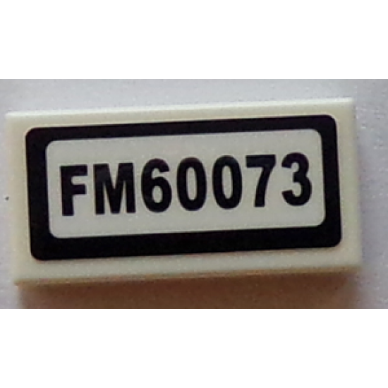 Tile 1 x 2 with 'FM60073' Pattern (Sticker) - Set 60073