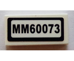 Tile 1 x 2 with 'MM60073' Pattern (Sticker) - Set 60073