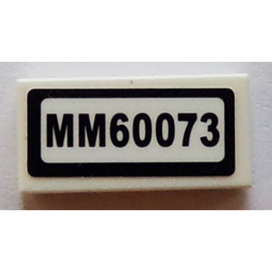 Tile 1 x 2 with 'MM60073' Pattern (Sticker) - Set 60073