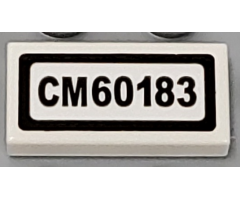 Tile 1 x 2 with 'CM60183' Pattern (Sticker) - Set 60183