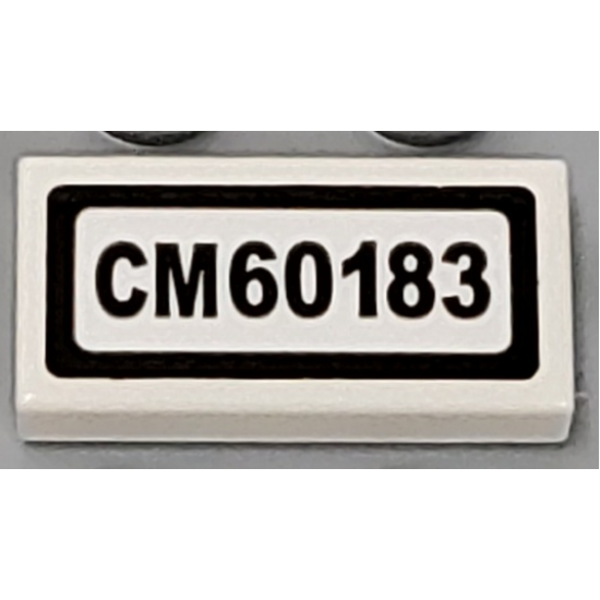 Tile 1 x 2 with 'CM60183' Pattern (Sticker) - Set 60183