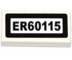 Tile 1 x 2 with 'ER60115' Pattern (Sticker) - Set 60115