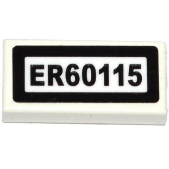 Tile 1 x 2 with 'ER60115' Pattern (Sticker) - Set 60115