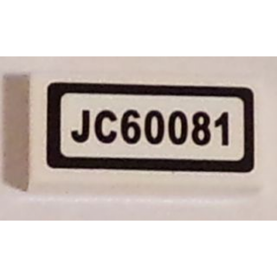 Tile 1 x 2 with 'JC60081' Pattern (Sticker) - Set 60081