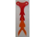 Plastic Part for Set 70674 - Cobra Tongue with Red, Trans-Orange, and Trans-Red Flames Pattern