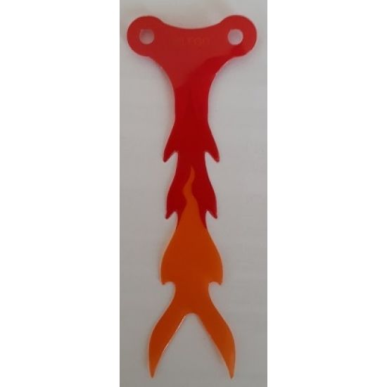Plastic Part for Set 70674 - Cobra Tongue with Red, Trans-Orange, and Trans-Red Flames Pattern