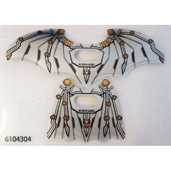 Plastic Wings with Space Batman Pattern, Sheet of 2, Opened and Collapsed Wings