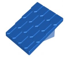 Duplo, Building Roof Sloped 30 4 x 4 Shingled with Medium Blue Base