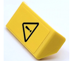 Vehicle, Spoiler with Bar Handle with Black Exclamation Mark in Danger Triangle Pattern Model Left Side (Sticker) - Set 42081