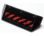 Vehicle, Spoiler with Bar Handle with Worn Red Danger Stripes and Dark Bluish Gray Rivets Pattern (Sticker) - Set 76117
