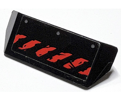 Vehicle, Spoiler with Bar Handle with Worn Red Danger Stripes and Dark Bluish Gray Rivets Pattern (Sticker) - Set 76117