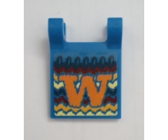 Flag 2 x 2 Square with Orange Letter W Pattern (Sticker) - Set 75980