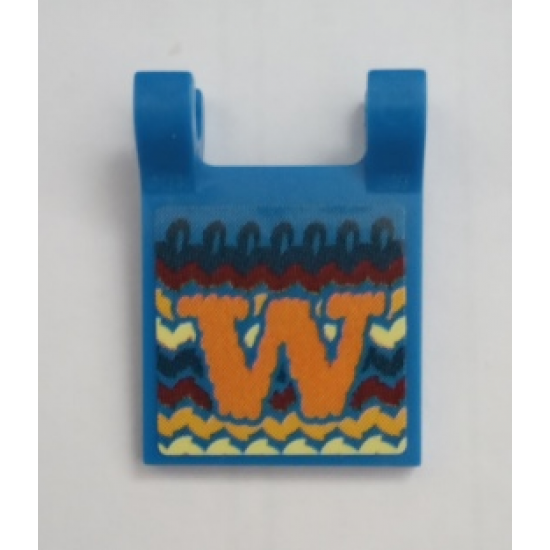 Flag 2 x 2 Square with Orange Letter W Pattern (Sticker) - Set 75980