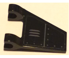 Flag 2 x 2 Trapezoid with Dark Bluish Gray Air Vent, Line and Rivets Pattern Model Left Side (Sticker) - Set 70668