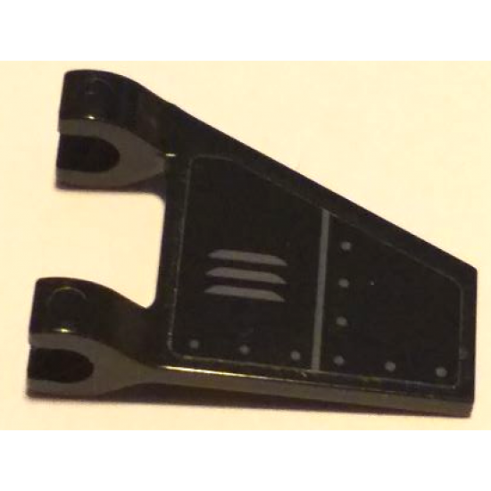 Flag 2 x 2 Trapezoid with Dark Bluish Gray Air Vent, Line and Rivets Pattern Model Left Side (Sticker) - Set 70668