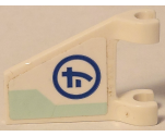 Flag 2 x 2 Trapezoid with Blue Ninjago Logogram Letter J and Light Aqua Stripe Pattern Model Left Side (Sticker) - Set 71709