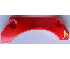 Technic, Panel Car Mudguard Arched 9 x 2 x 3 Straight Top with Orange Flame Pattern Model Left Side (Sticker) - Set 42106
