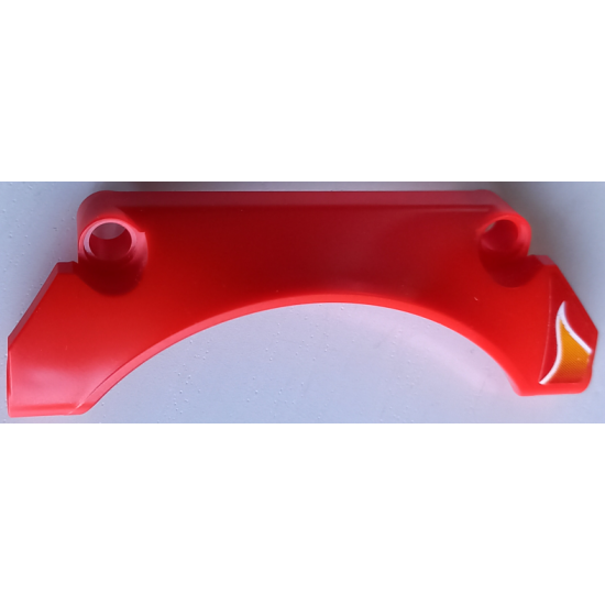 Technic, Panel Car Mudguard Arched 9 x 2 x 3 Straight Top with Orange Flame Pattern Model Left Side (Sticker) - Set 42106