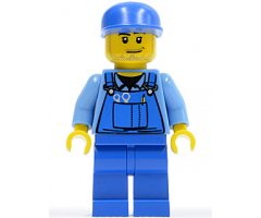 Hot Rod Mechanic - Blue Overalls, Blue Cap, Stubble