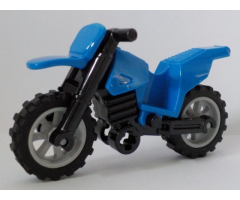 Riding Cycle Motorcycle Dirt Bike with Black Chassis (Undetermined Fairing Mounts) and Light Bluish Gray Wheels