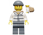 Police - Jail Prisoner 86753 Prison Stripes, Dark Bluish Gray Knit Cap, Backpack, Crooked Smile and Scar