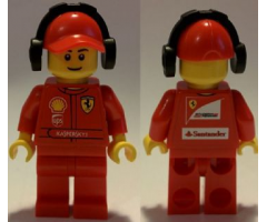 F1 Ferrari Marshall with Torso Stickers with Shell, UPS, Ferrari, Santander and Kaspersky Logos Pattern