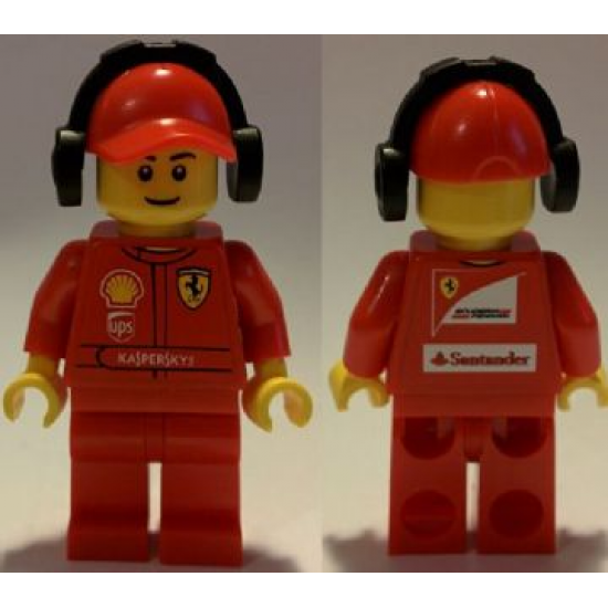 F1 Ferrari Marshall with Torso Stickers with Shell, UPS, Ferrari, Santander and Kaspersky Logos Pattern