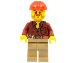 Flannel Shirt with Pocket and Belt, Dark Tan Legs, Red Construction Helmet, Beard