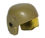 Minifigure, Headgear Helmet SW Resistance Trooper with Molded Trans-Yellow Visor and Printed Black Circles Pattern