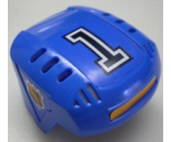 Sports Hockey Helmet with NHL Logo Both Sides, Black Number 1 and Orange Stripe Pattern (Stickers) - Set 3545