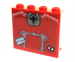 Panel 1 x 4 x 3 with Side Supports - Hollow Studs with Spider-Man Logo, Mask, 'SpiDey' and Spider Web Pattern (Sticker) - Set 76175