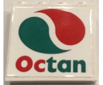 Panel 1 x 4 x 3 with Side Supports - Hollow Studs with Octan Logo Pattern (Sticker) - Set 60132