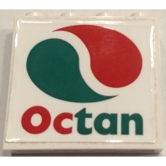 Panel 1 x 4 x 3 with Side Supports - Hollow Studs with Octan Logo Pattern (Sticker) - Set 60132