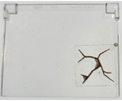 Glass for Window 1 x 4 x 3 - Opening with Dark Brown Cracks Pattern (Sticker) - Set 70424