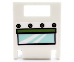 Container, Box 2 x 2 x 2 Door with Slot with Oven Window with Light Aqua Glass, Green Handle and Knobs Pattern (Sticker) - Set 41393