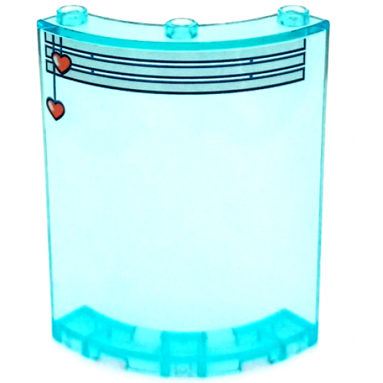 Cylinder Quarter 4 x 4 x 6 with White Venetian Blinds with Coral Hearts Drawstring Pattern (Sticker) - Set 41394