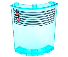 Cylinder Quarter 4 x 4 x 6 with White Venetian Blinds, Straight with Coral Hearts Drawstring Pattern (Sticker) - Set 41394