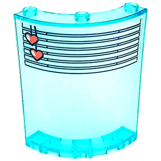 Cylinder Quarter 4 x 4 x 6 with White Venetian Blinds, Straight with Coral Hearts Drawstring Pattern (Sticker) - Set 41394