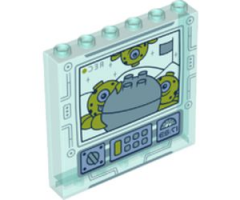 Panel 1 x 6 x 5 with Aliens and Rock Boulder on Screen with Buttons and Dials Pattern