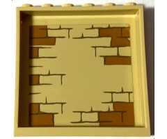 Panel 1 x 6 x 5 with Tan and Dark Orange Bricks Type 2 Pattern on Inside (Sticker) - Set 75930
