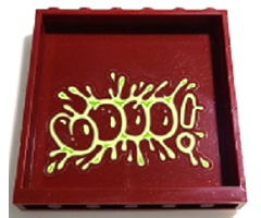 Panel 1 x 6 x 5 with 'BOOO!' and Yellowish Green and Lime Slime Pattern (Sticker) - Set 70424