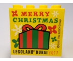 Brick 2 x 4 x 3 with Merry Christmas Legoland Dubai 2017 Pattern