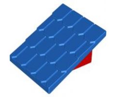 Duplo, Building Roof Sloped 30 4 x 4 Shingled with Red Base