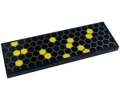 Tile 2 x 6 with Honeycomb with 14 Yellow Hexagons Pattern (Sticker) - Set 76904
