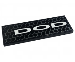Tile 2 x 6 with Honeycomb, White 'DOD' Pattern Model Right Side (Sticker) - Set 76904
