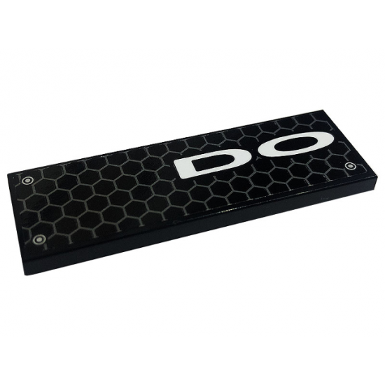 Tile 2 x 6 with Honeycomb, White 'DO' and Rivets Pattern Model Left Side (Sticker) - Set 76904