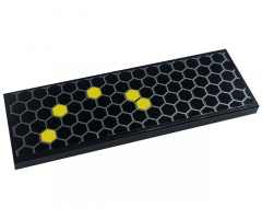 Tile 2 x 6 with Honeycomb with 5 Yellow Hexagons Pattern (Sticker) - Set 76904
