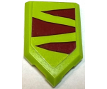 Tile, Modified 2 x 3 Pentagonal with Dark Red Dinosaur Stripes Pattern (Sticker) - Set 75938