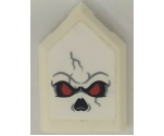Tile, Modified 2 x 3 Pentagonal with Skull, Red Eyes, Black Nose and Light Bluish Gray Cracks Pattern (Sticker) - Set 76096